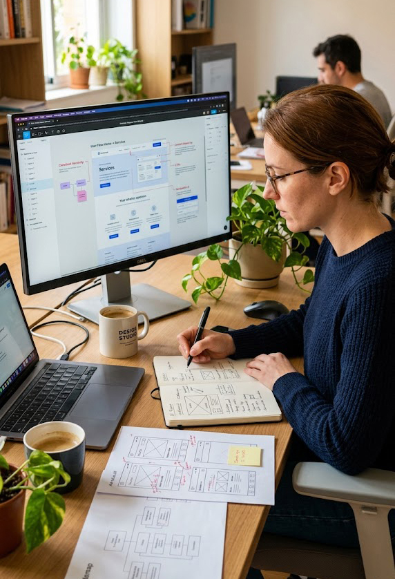 Proceso de trabajo web en marcha